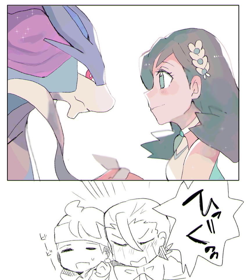 kris, suicune, morty, and eusine (pokemon and 2 more) drawn by gaoopkmn