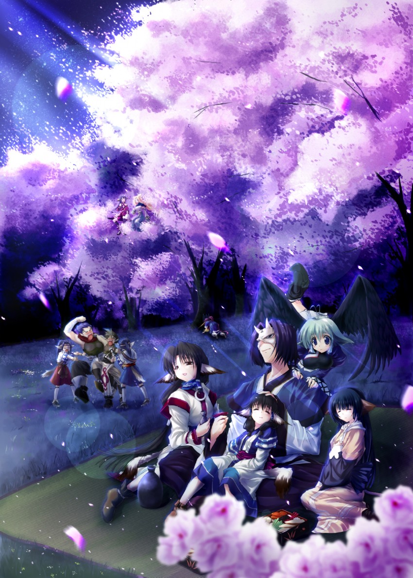 eruruu, aruruu, karulau, touka, camyu, and 7 more (utawarerumono) drawn by kochipu