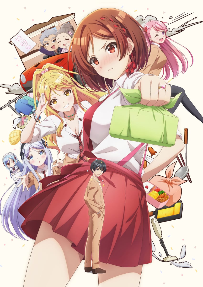 sakuramori akane, houjou saito, ishikura himari, houjou shisei, sakuramori maho, and 2 more (class no daikirai na joshi to kekkon suru koto ni natta.) drawn by houjou_rui