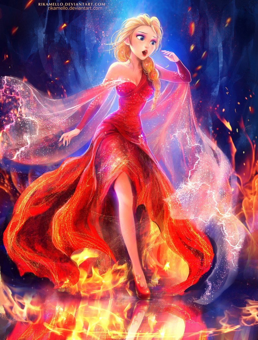 elsa (frozen) drawn by rikamello