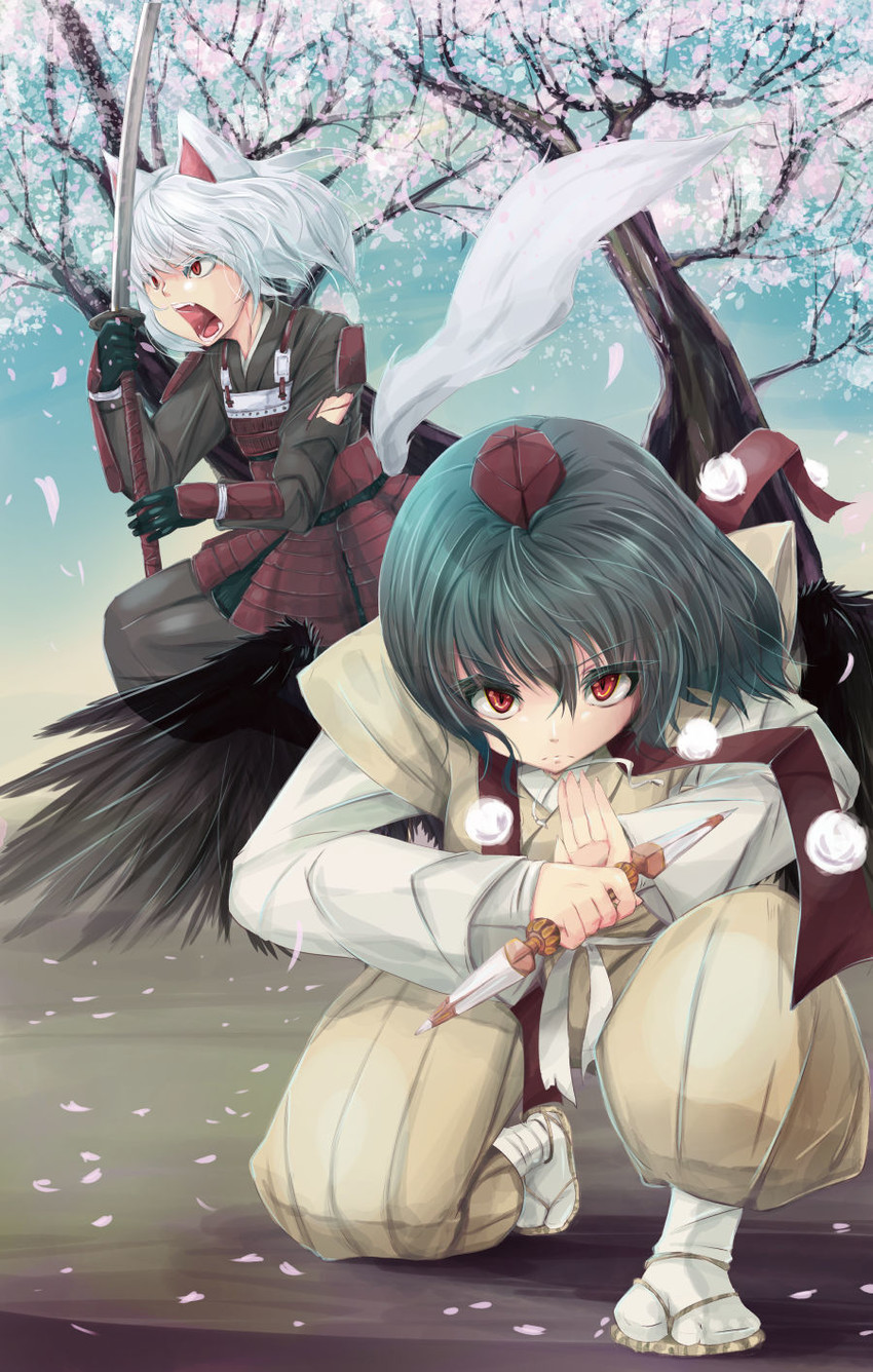 shameimaru aya and inubashiri momiji (touhou) drawn by toyono_kitsune