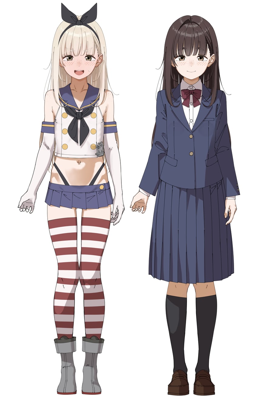 shimakaze (original and 1 more) drawn by shinomu_(cinomoon)