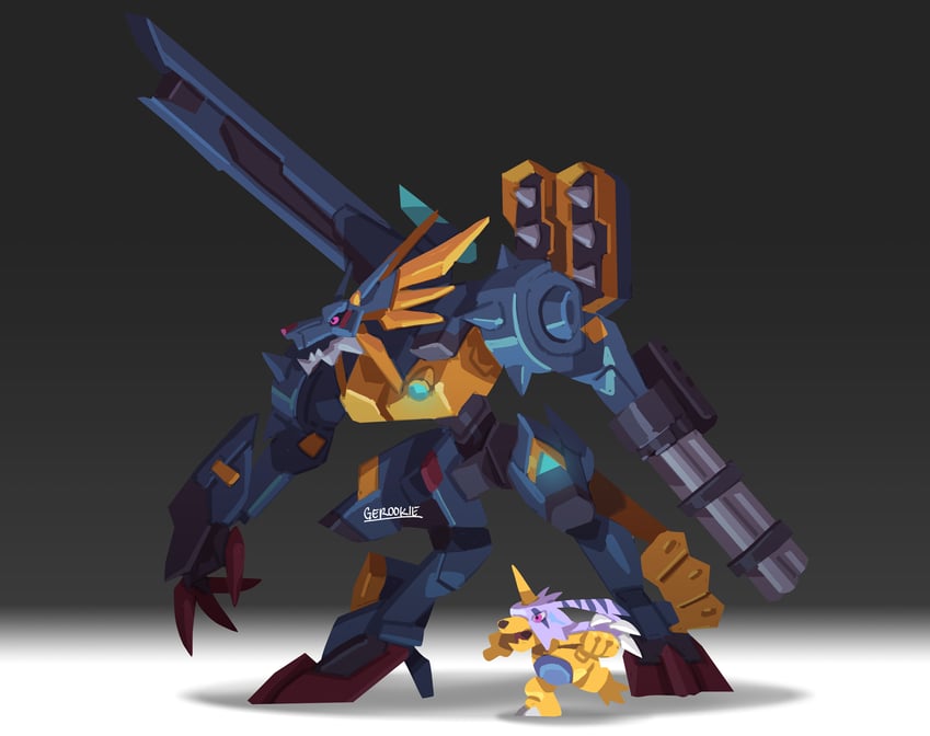 metalgarurumon x-antibody and gabumon x-antibody (digimon) drawn by gero_rivera