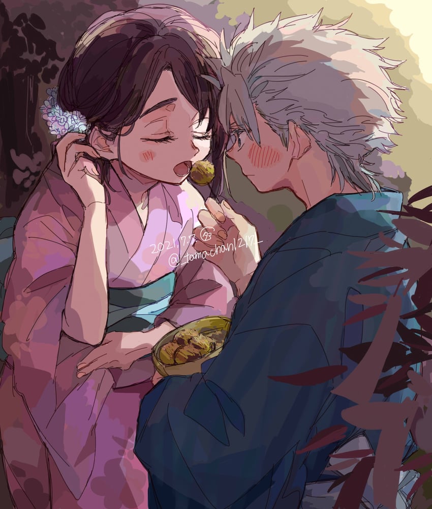hitsugaya toushirou and hinamori momo (bleach) drawn by tama-chan_(momomomijisakura)