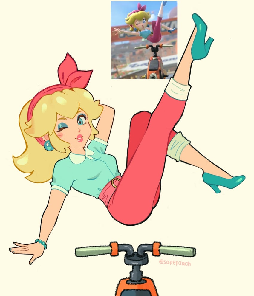 princess peach (mario and 2 more) drawn by softp3ach