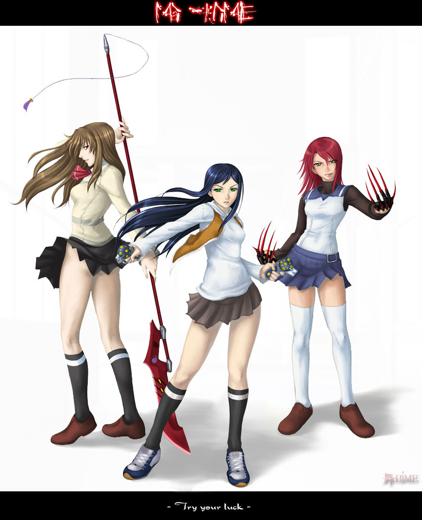 kuga natsuki, fujino shizuru, and yuuki nao (my-hime) drawn by jango-joe
