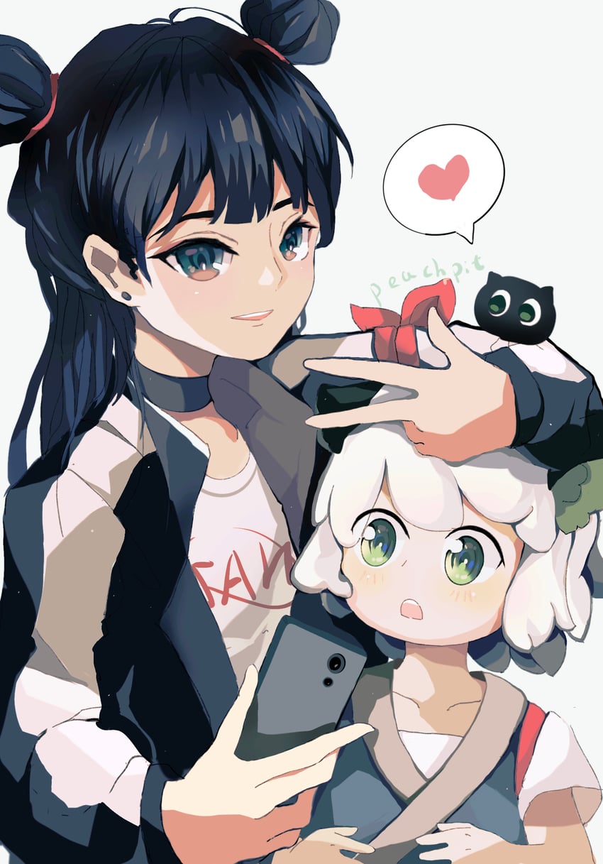 luo xiaohei, heixiu, and nezha (luo xiaohei zhanji) drawn by peach_pit!