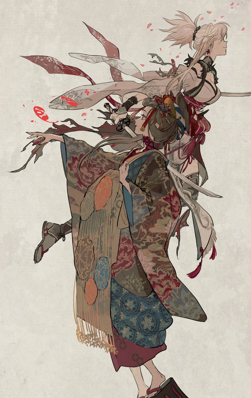 miyamoto musashi and takao dayu (fate and 1 more) drawn by mimulishizi