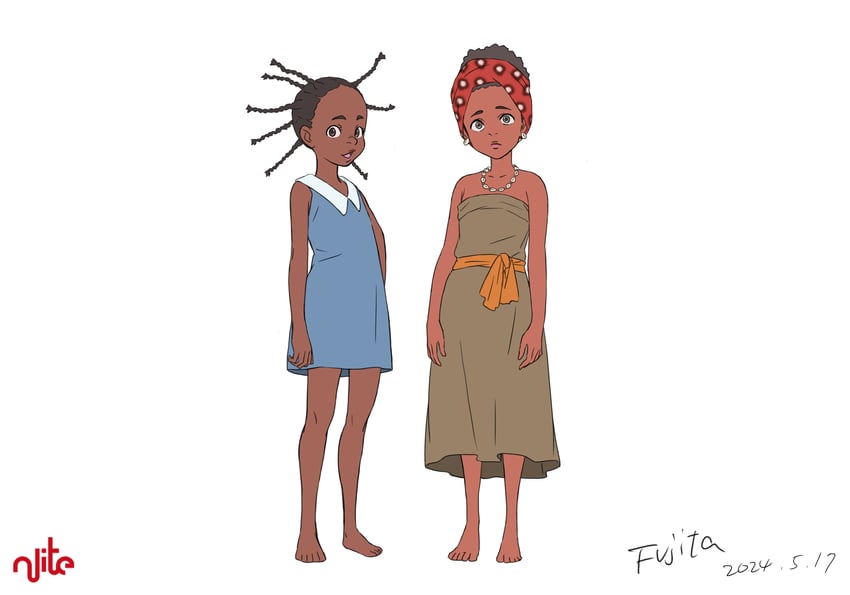 odi and nasambi (mfinda) drawn by fujita_shigeru