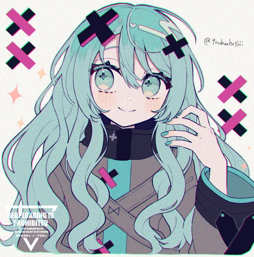 hatsune miku and batsu miku (vocaloid and 2 more) drawn by maca1227