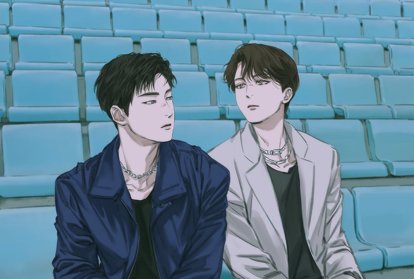 jeonghan and wonwoo (real life and 1 more) drawn by pearl8