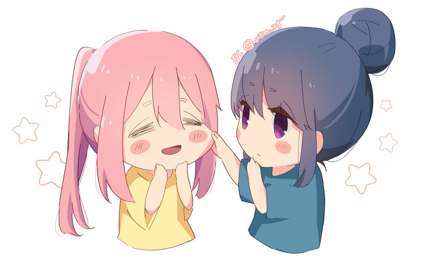 shima rin and kagamihara nadeshiko (yurucamp) drawn by uta_25