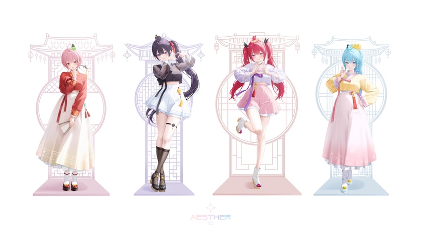 ellie, karin, arisa, and eris (charon universe) drawn by myomomoo