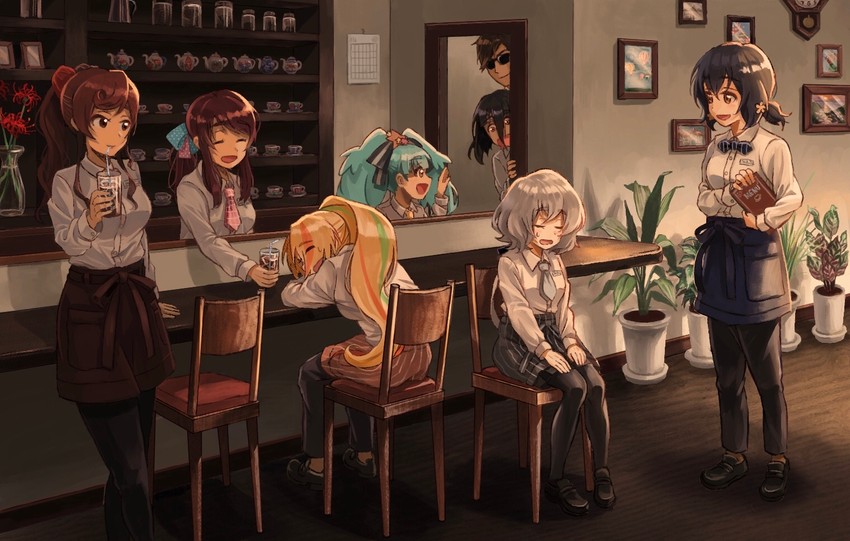 konno junko, minamoto sakura, mizuno ai, nikaidou saki, hoshikawa lily, and 3 more (zombie land saga) drawn by sgen
