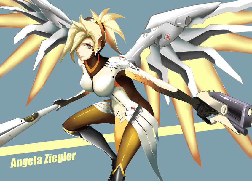 mercy (overwatch and 1 more) drawn by murasaki_tachi