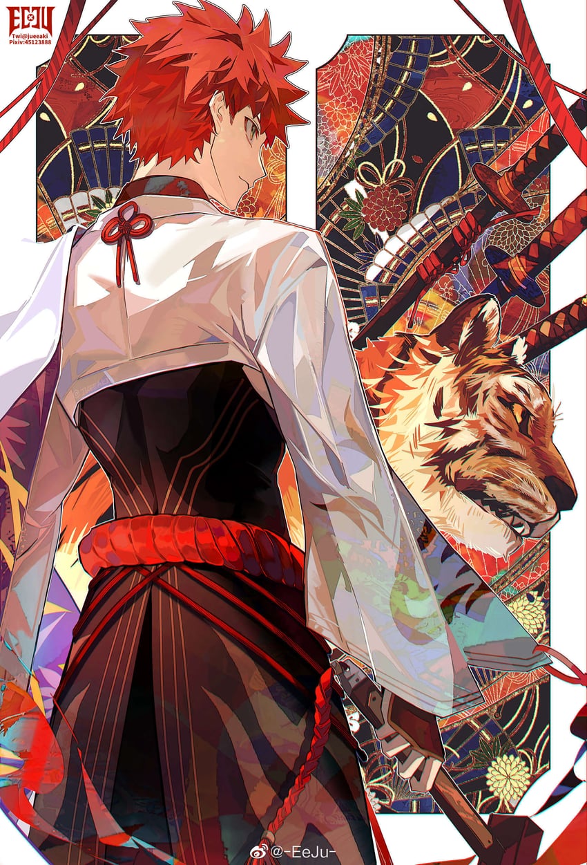 emiya shirou and senji muramasa (fate and 1 more) drawn by eeju