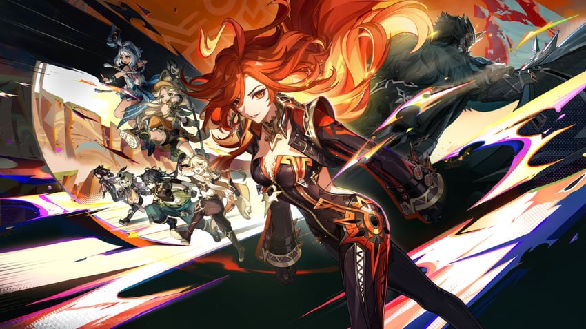 aether, mavuika, mualani, kinich, kachina, and 3 more (genshin impact)