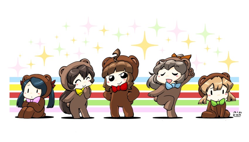 kuma, kumano, abukuma, mikuma, and chikuma (kantai collection) drawn by kingguyver