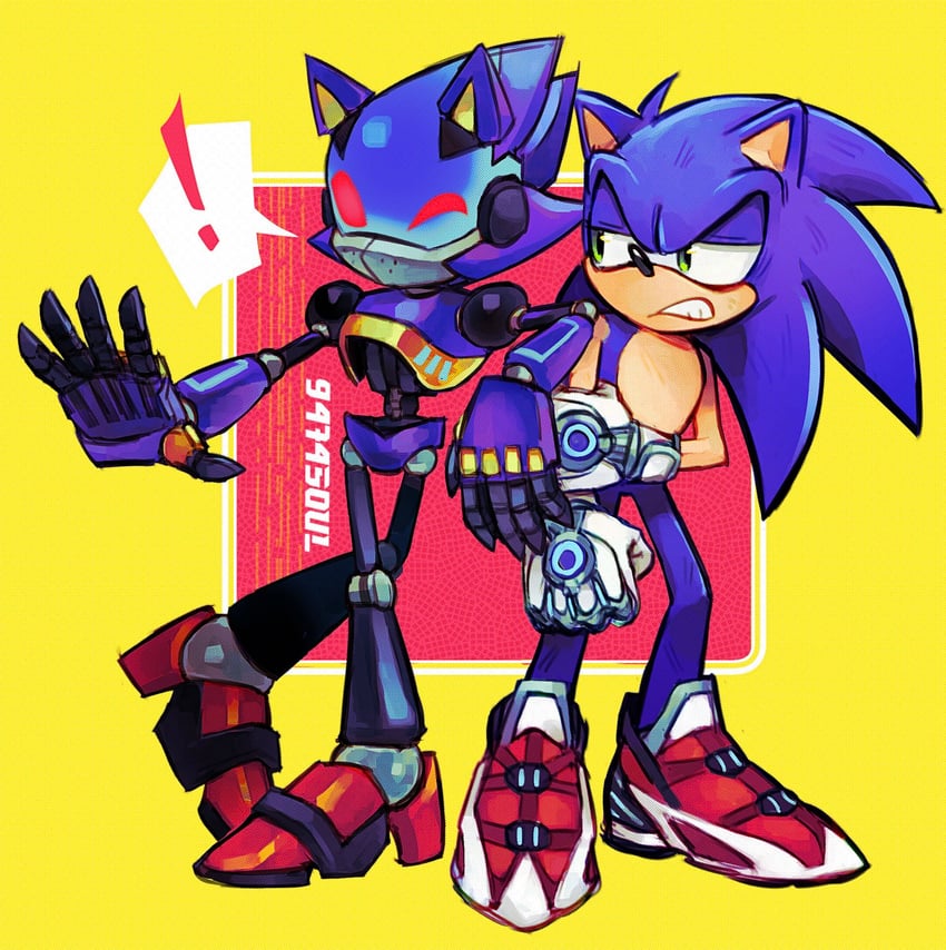 sonic the hedgehog and chaos sonic (sonic and 1 more) drawn by 9474s0ul