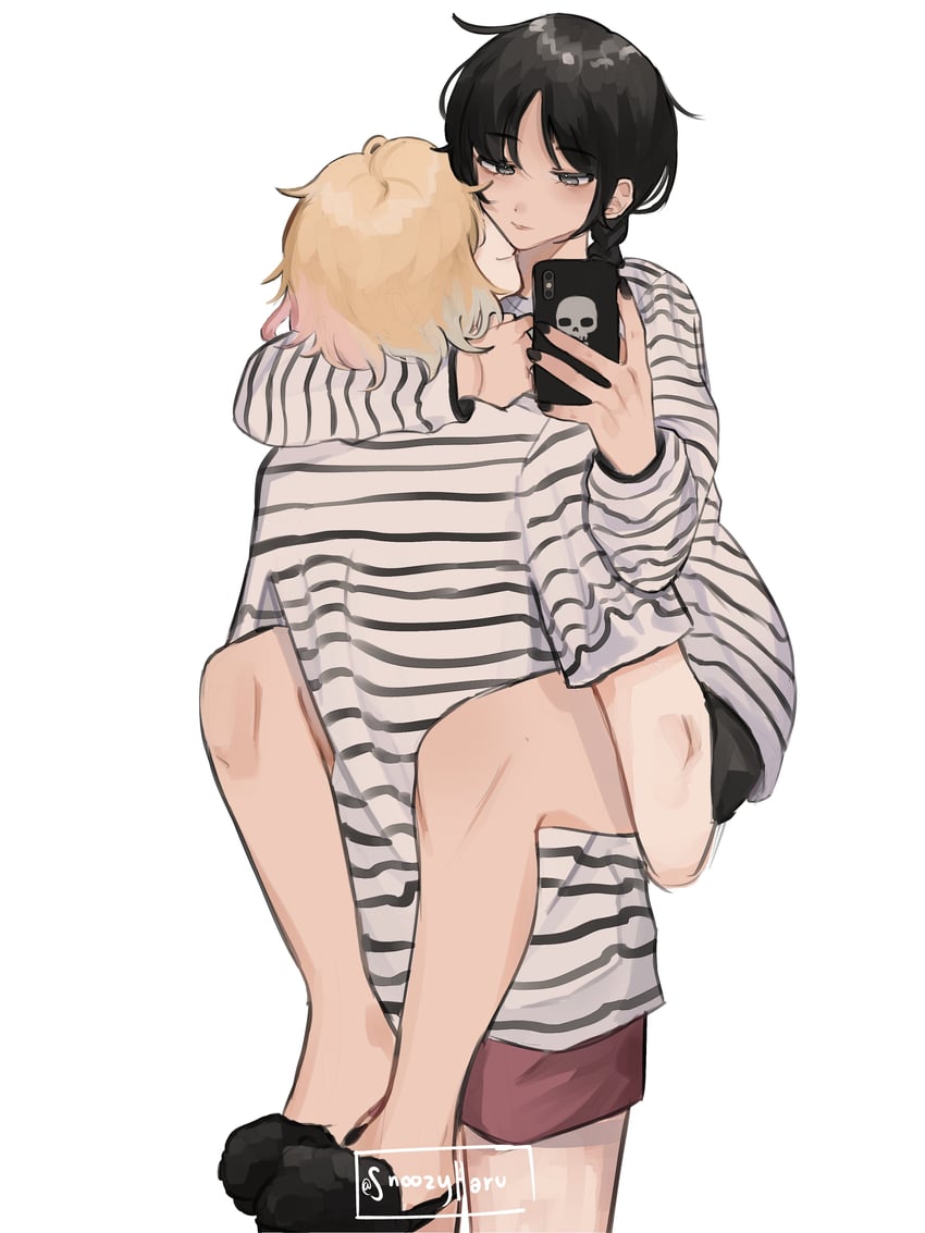 wednesday addams and enid sinclair (addams family and 1 more) drawn by snooziiharu