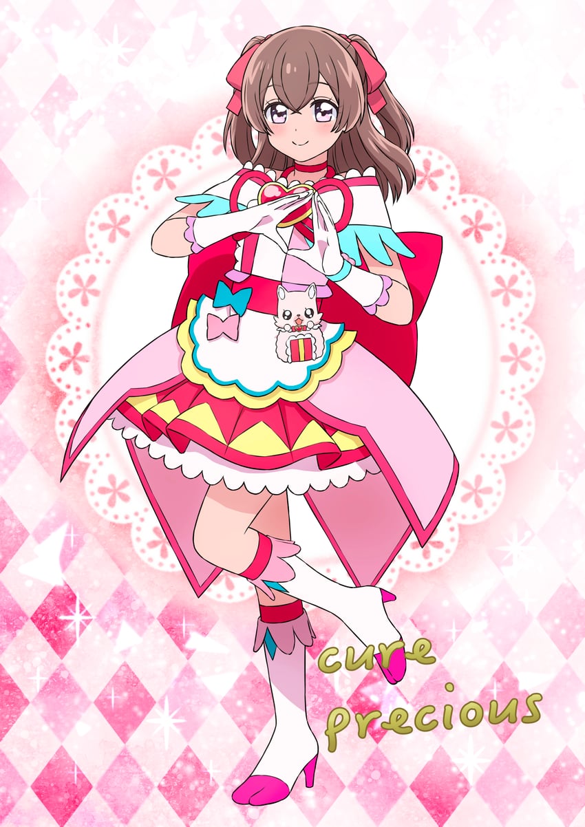 nagomi yui, cure precious, and kome-kome (precure and 1 more) drawn by ono_(wimawi838)