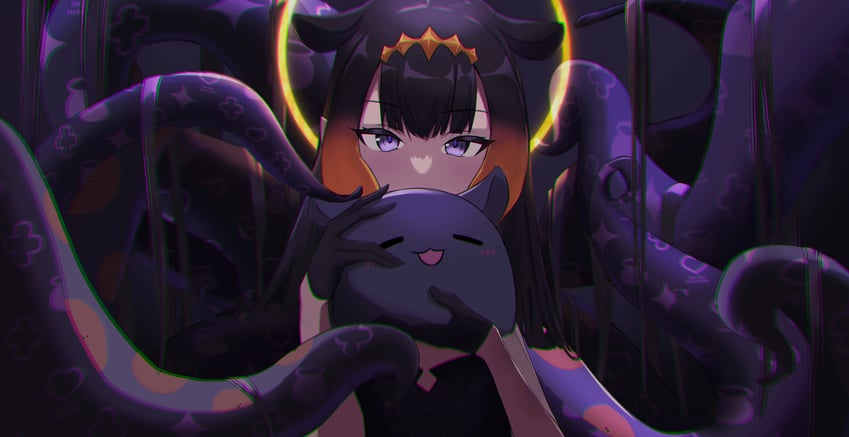 ninomae ina'nis and takodachi (hololive and 1 more) drawn by ryoya