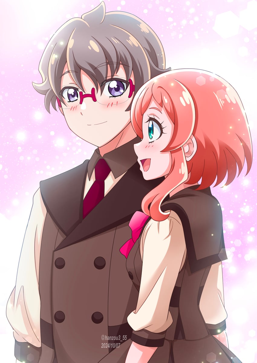 inukai iroha and toyama satoru (precure and 1 more) drawn by hanzou