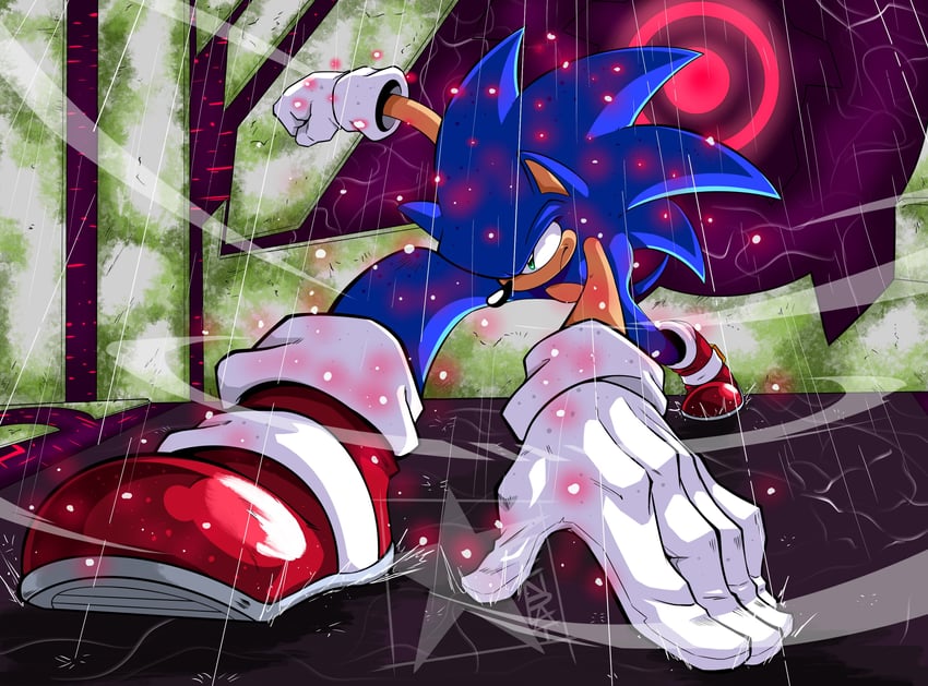 sonic the hedgehog (sonic and 1 more) drawn by america_senpai