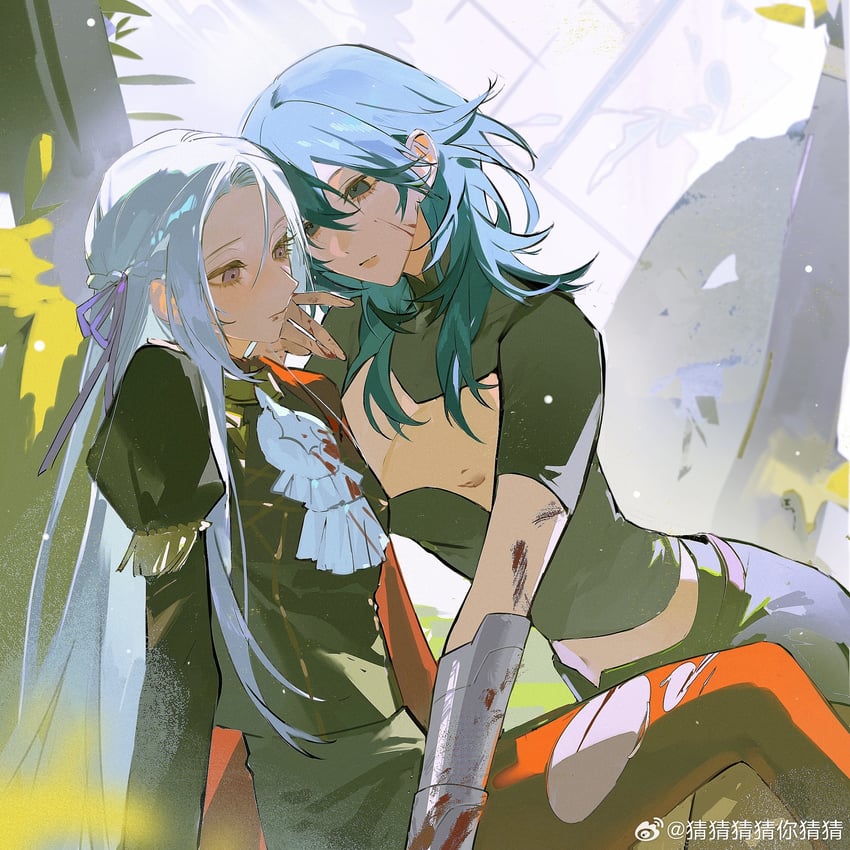 female byleth and edelgard von hresvelg (fire emblem and 1 more) drawn by caicaicaicai_ni_caicai