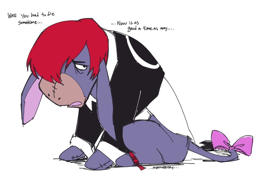 yagami iori and eeyore (the king of fighters and 1 more) drawn by nyaattoberritto