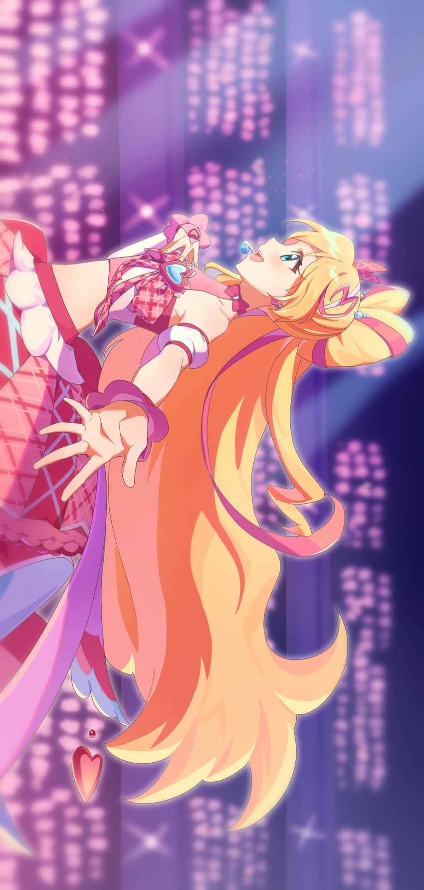 sakura uta and cure idol (precure and 1 more) drawn by key_710_23