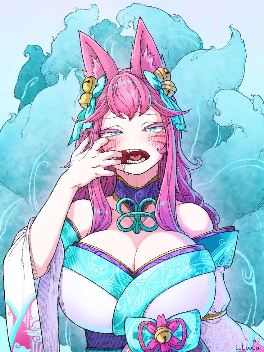 ahri and spirit blossom ahri (league of legends) drawn by lolboja