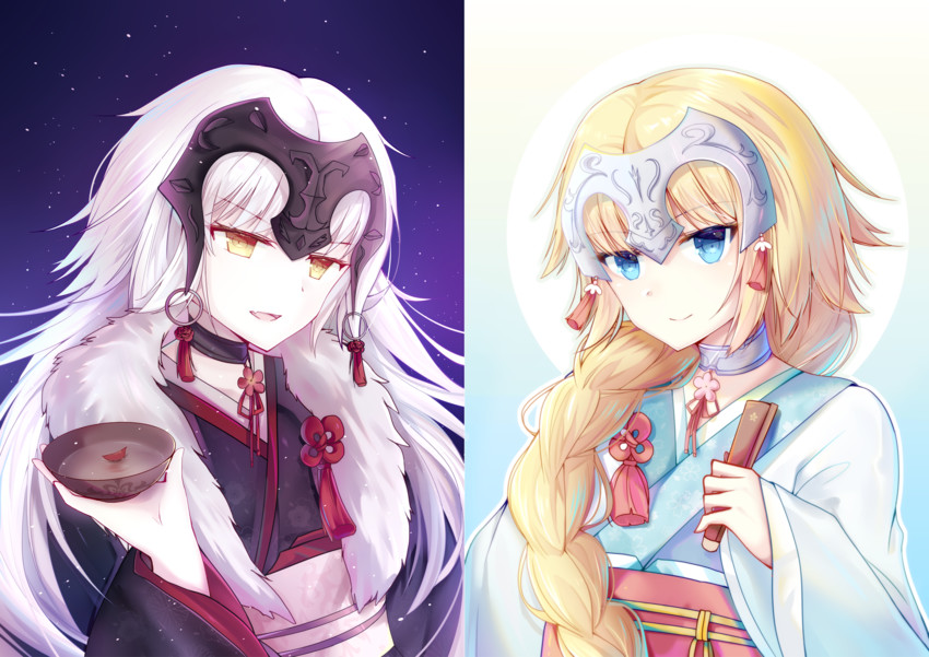 jeanne d'arc alter and jeanne d'arc (fate and 2 more) drawn by kooriais