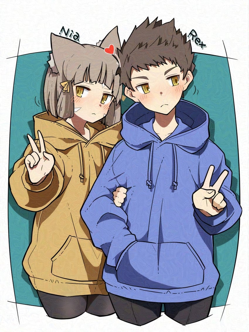 nia and rex (xenoblade chronicles and 1 more) drawn by highena