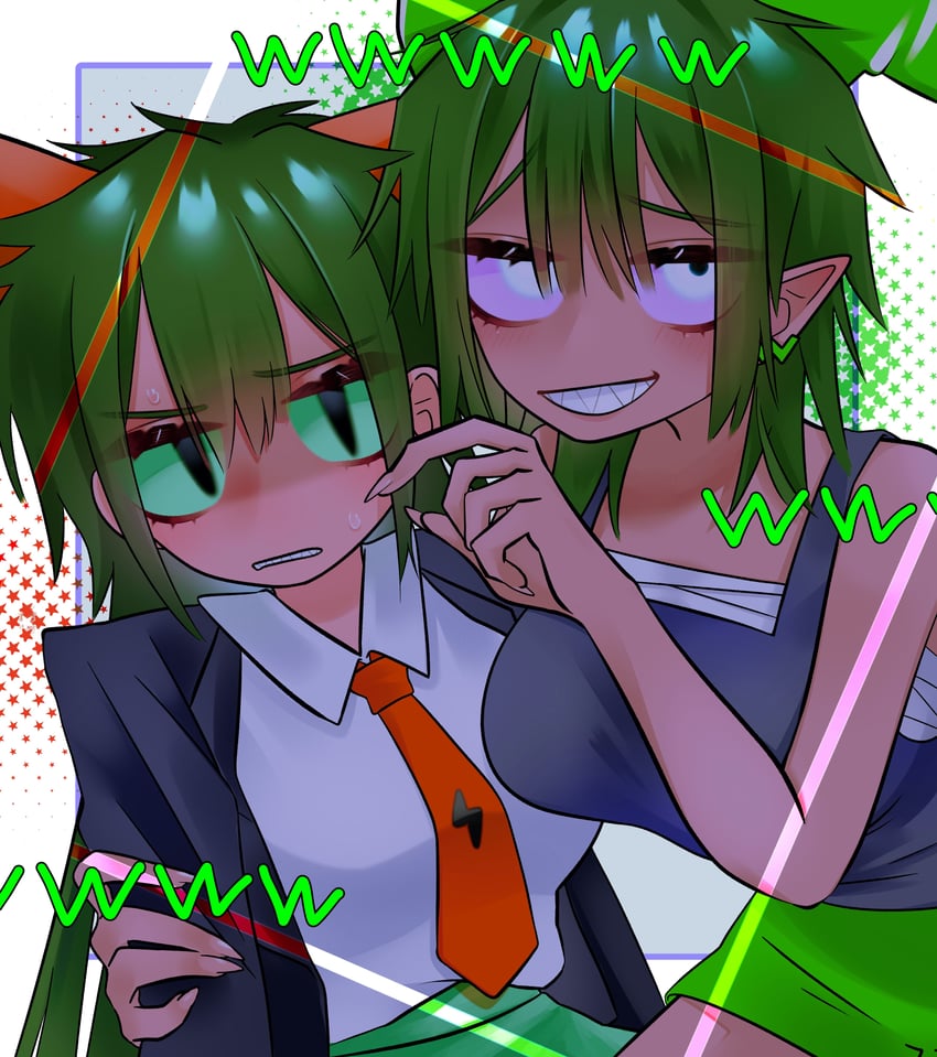 kobayashi and dada-sama (neko no teach-kun) drawn by mirittoru_(04dsazhgxozacvd)