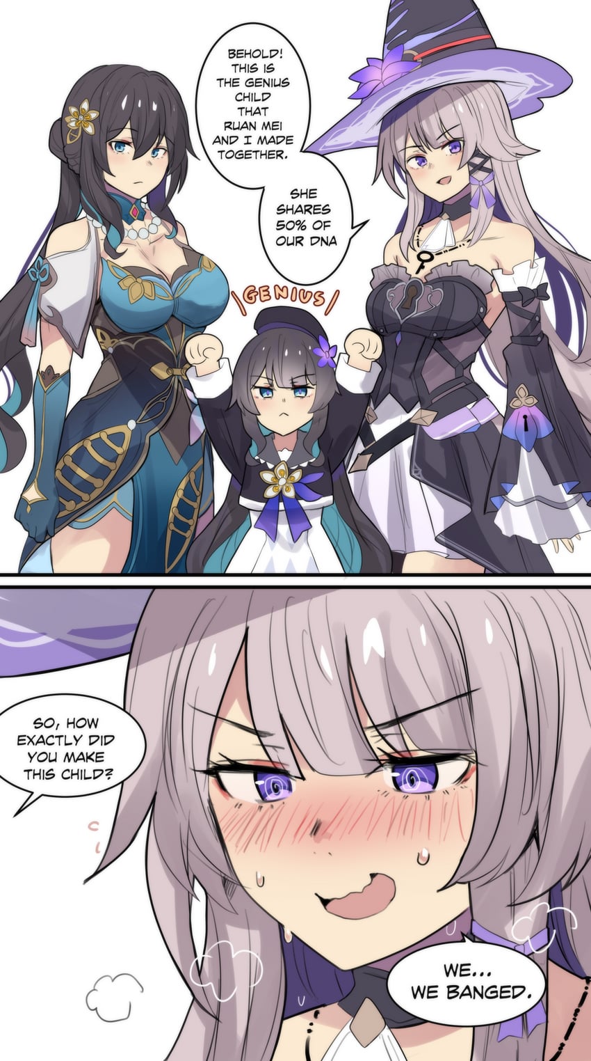 herta, the herta, and ruan mei (honkai and 1 more) drawn by hinghoi