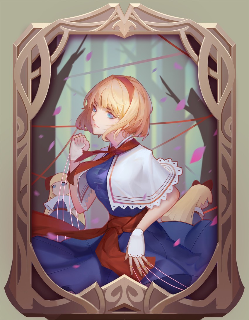 alice margatroid and shanghai doll (touhou) drawn by munan_(shibaxing)