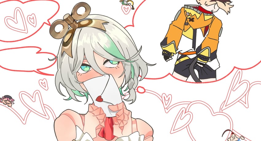 raora panthera, gigi murin, cecilia immergreen, elizabeth rose bloodflame, grem, and 1 more (hololive and 1 more) drawn by cinna_hds
