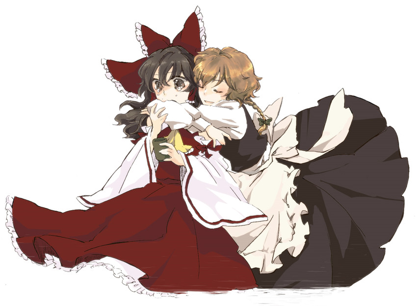 hakurei reimu and kirisame marisa (touhou) drawn by yonu_(yonurime)