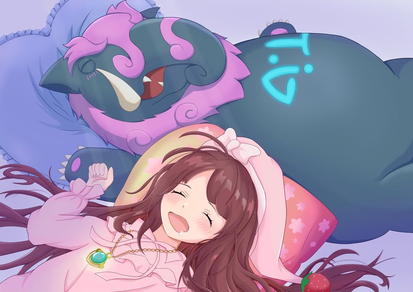 dreaming nemleria and number 41 bagooska the terribly tired tapir (yu-gi-oh!) drawn by j-bon_cakusa