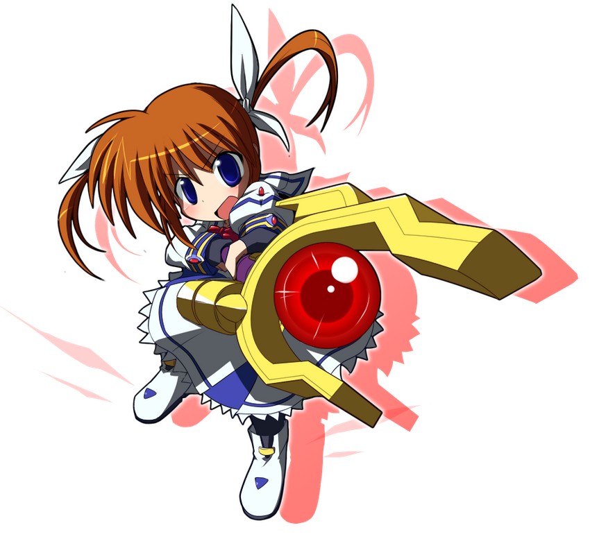 takamachi nanoha and raising heart (lyrical nanoha and 1 more) drawn by bibi02