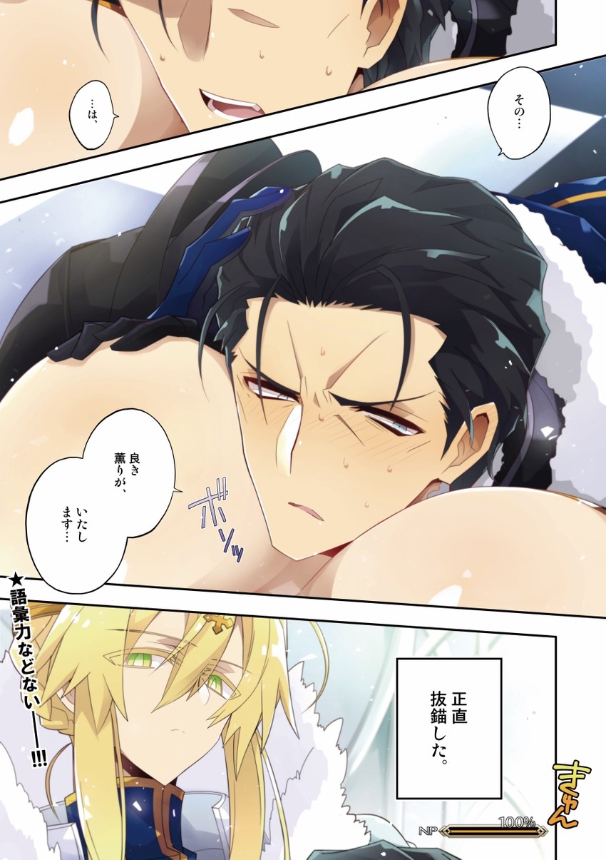 artoria pendragon, lion king, and agravain (fate and 1 more) drawn by nogi_(acclima)