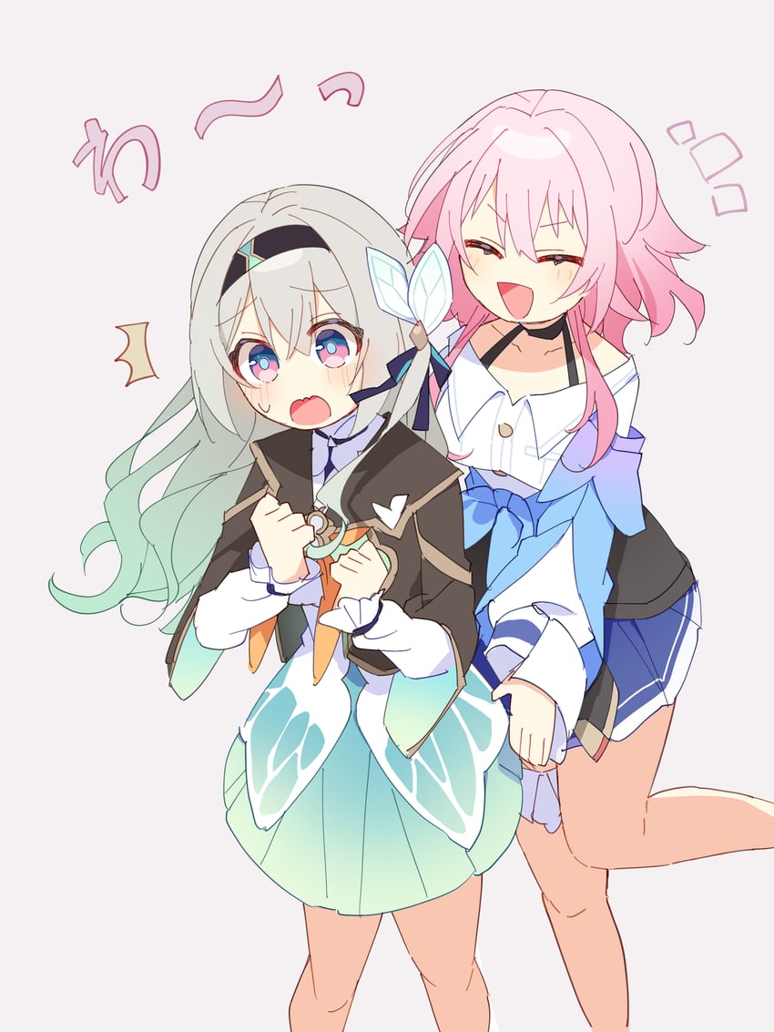 firefly and march 7th (honkai and 1 more) drawn by uwasewau