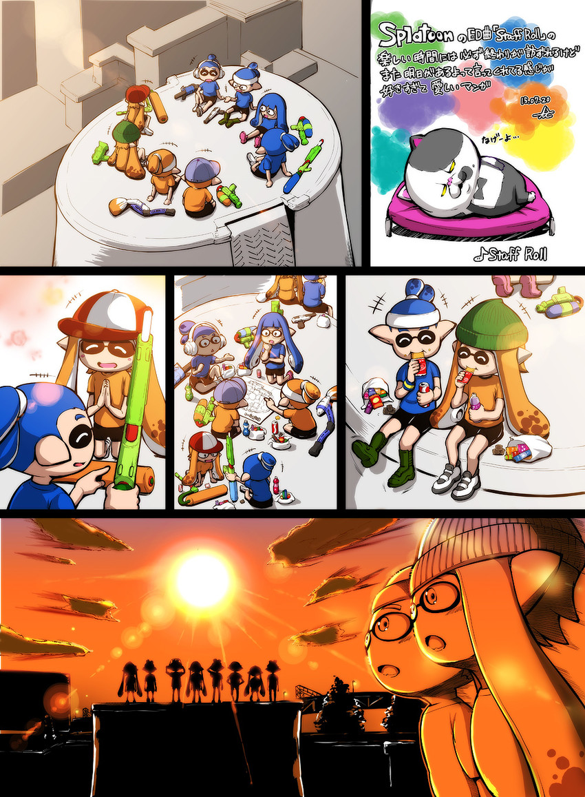 inkling player character, inkling girl, inkling boy, and judd (splatoon and 2 more) drawn by yoshida_inuhito