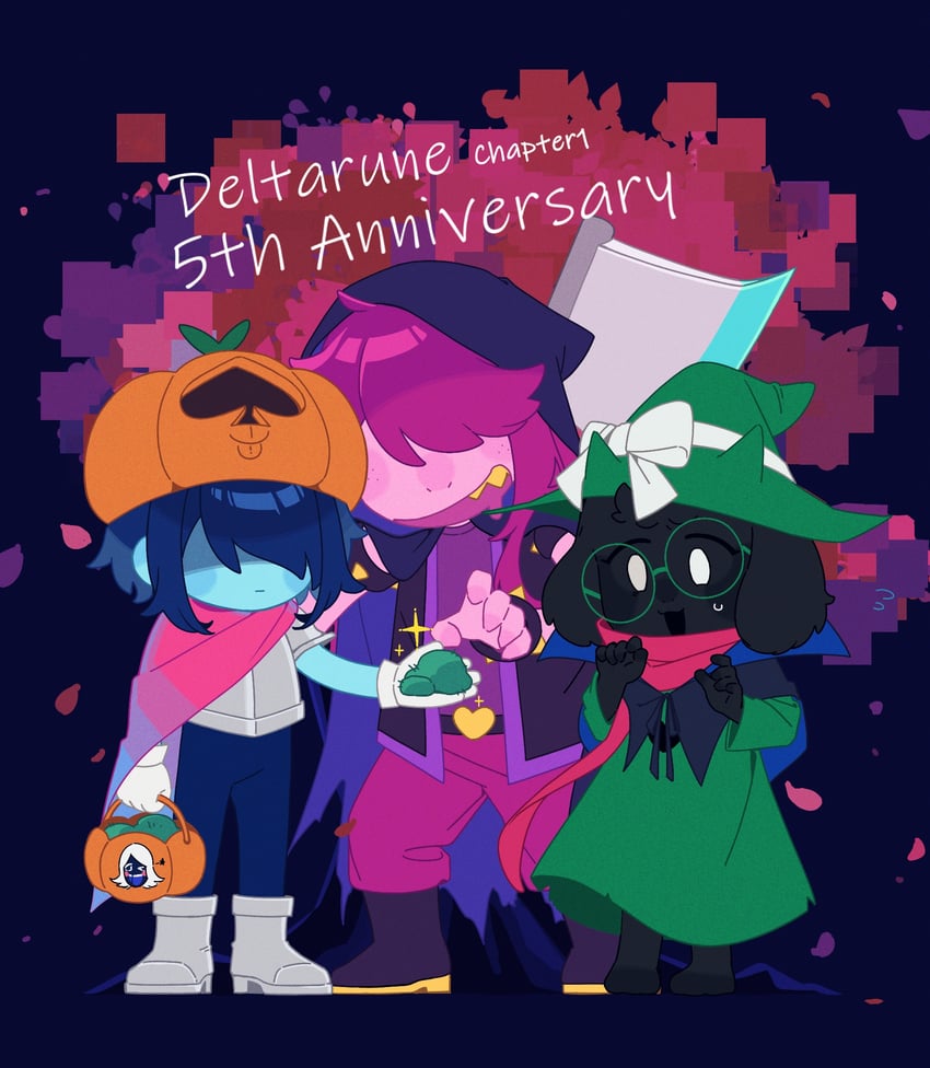 kris, ralsei, susie, lancer, and rouxls kaard (deltarune) drawn by ake_blood
