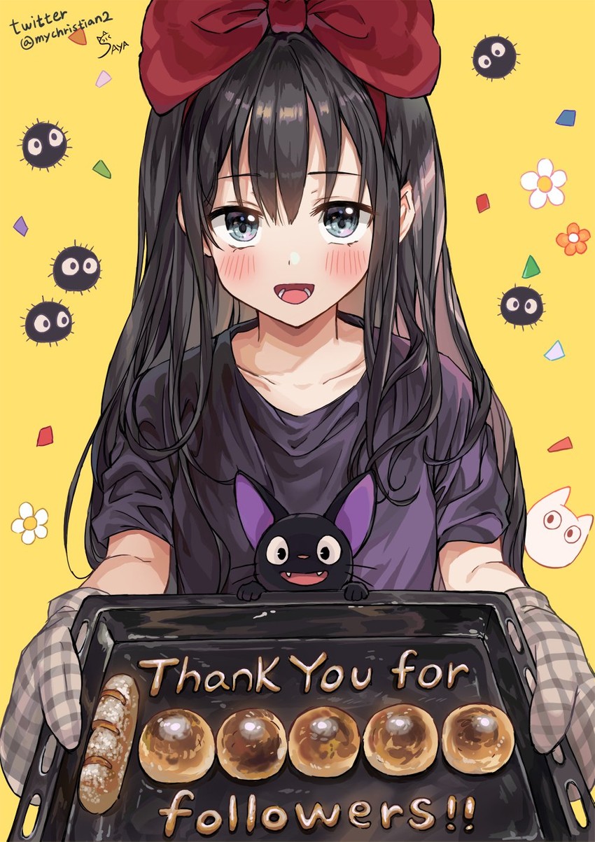 kiki and jiji (majo no takkyuubin) drawn by saya_(mychristian2)