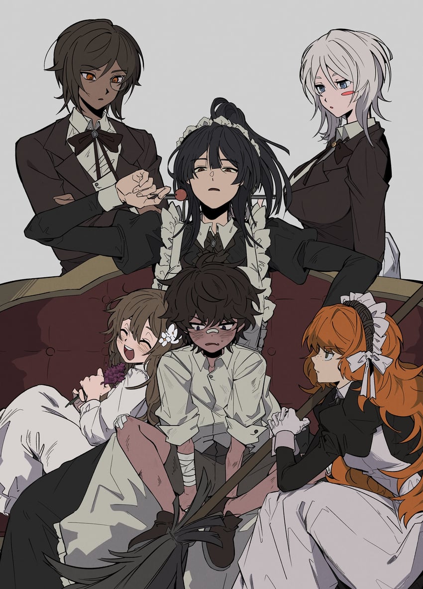 ishmael, faust, ryoshu, heathcliff, outis, and 1 more (project moon and 1 more) drawn by meatpie72