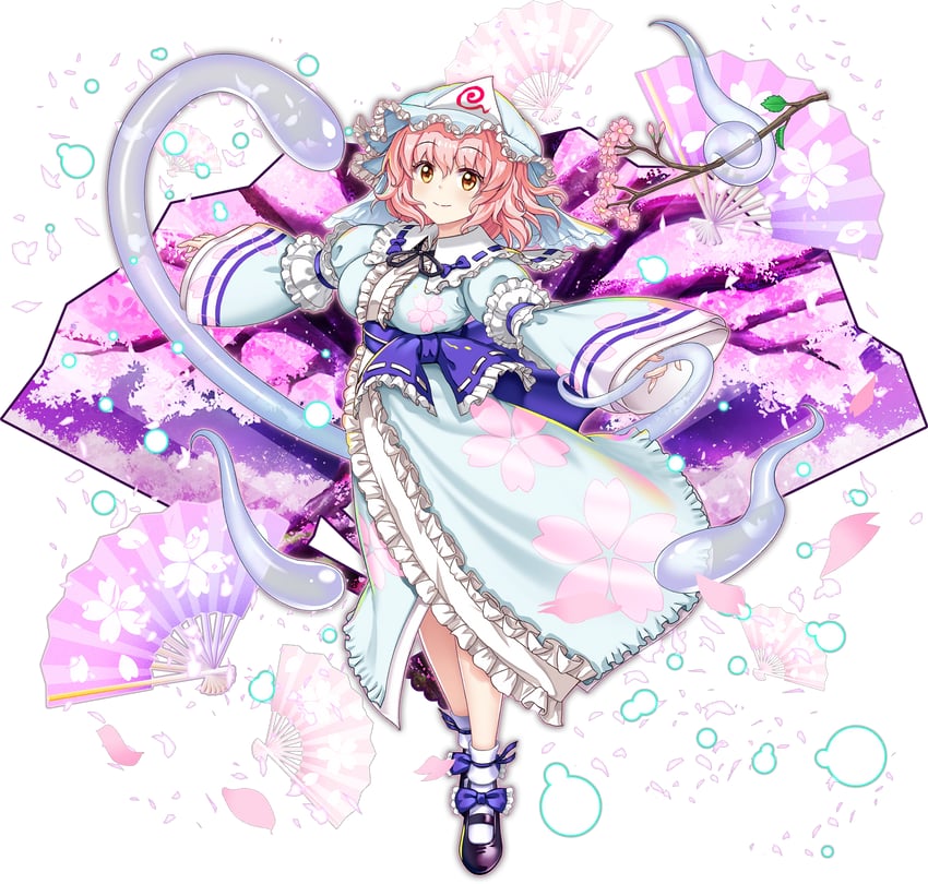 saigyouji yuyuko and saigyou ayakashi (touhou and 2 more) drawn by rotte_(1109)
