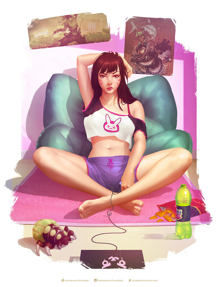 d.va and lucio (overwatch and 2 more) drawn by krystopher_decker