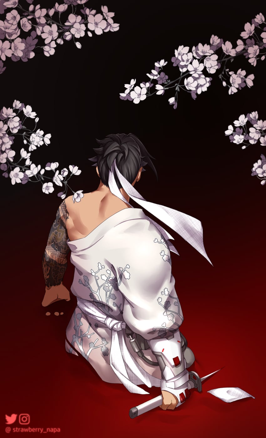 hanzo (overwatch and 1 more) drawn by strawberry_napa